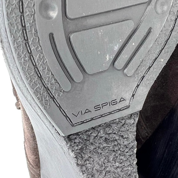 Via Spiga Mirren Ankle Boots Olive Brown Suede Wedge Heel Laced Women’s Size 8.5 - Picture 11 of 15